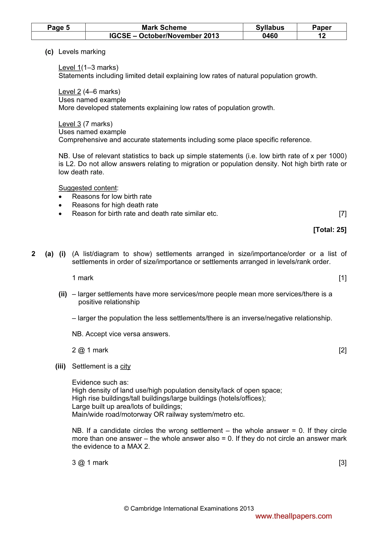 Mark scheme, page 5 of 15