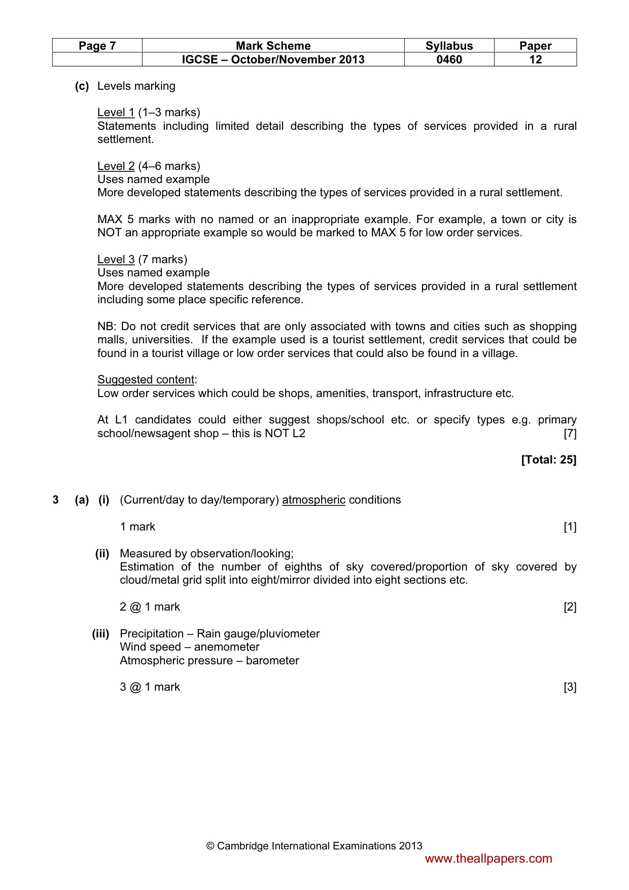 Mark scheme, page 7 of 15