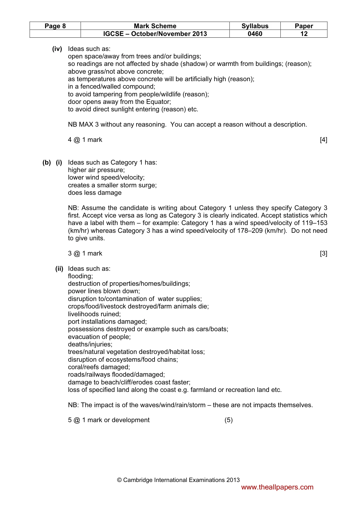 Mark scheme, page 8 of 15