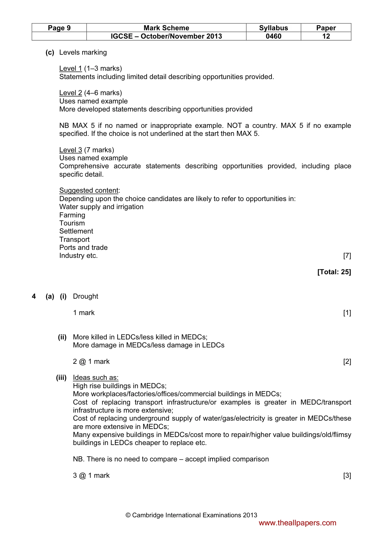 Mark scheme, page 9 of 15