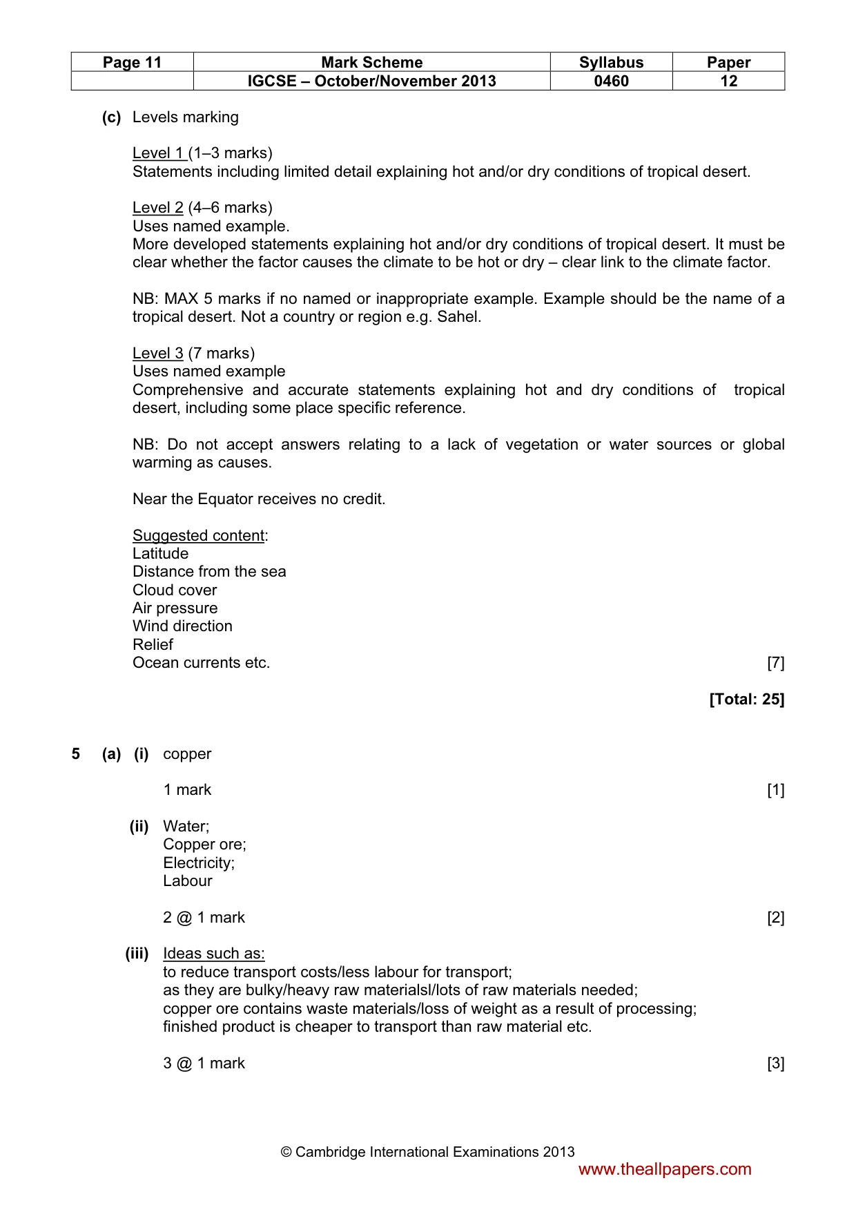 Mark scheme, page 11 of 15