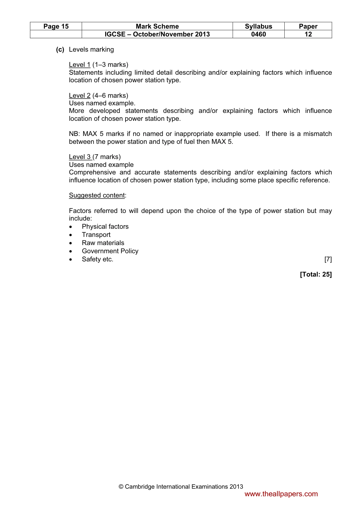 Mark scheme, page 15 of 15