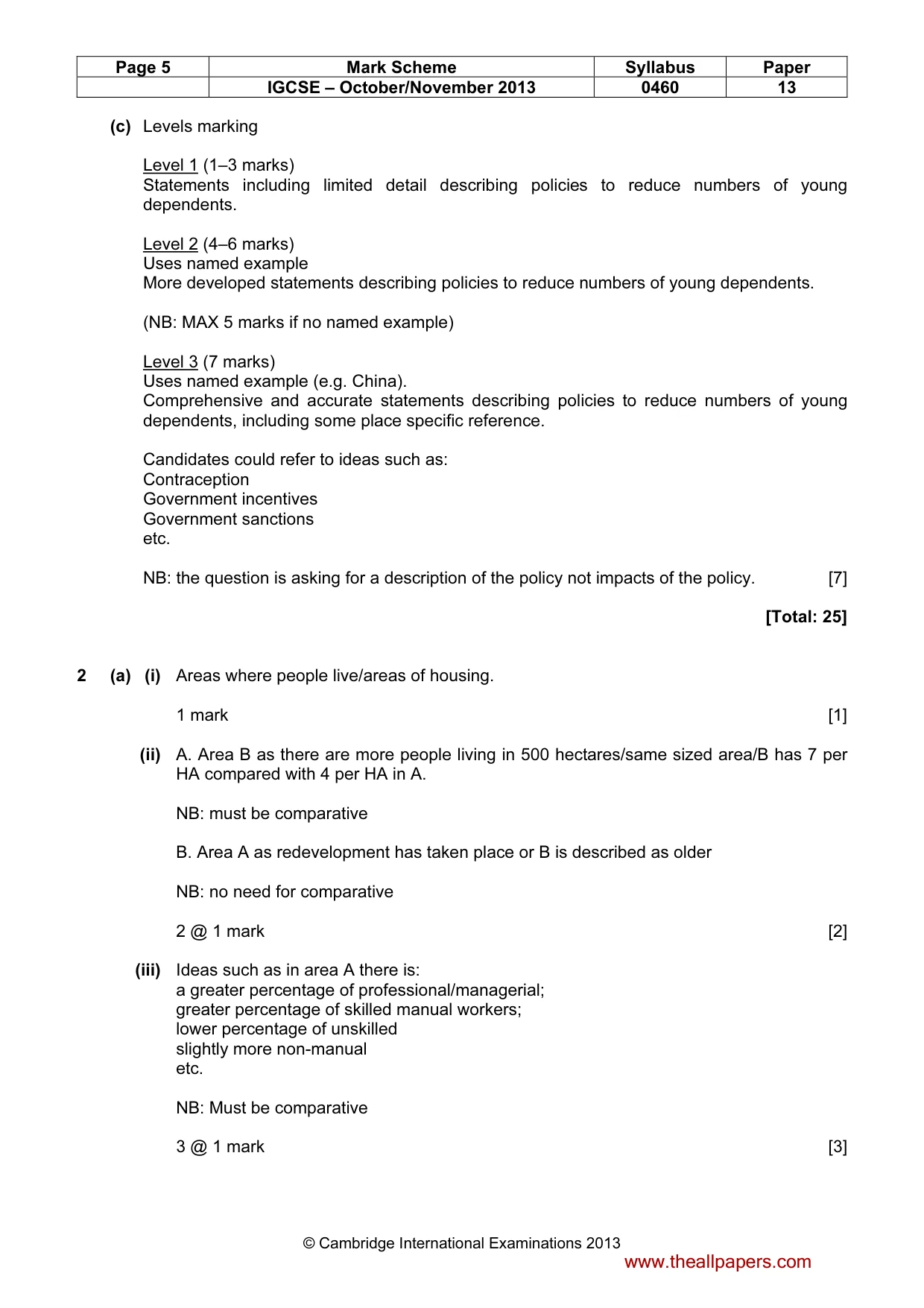 Mark scheme, page 5 of 14