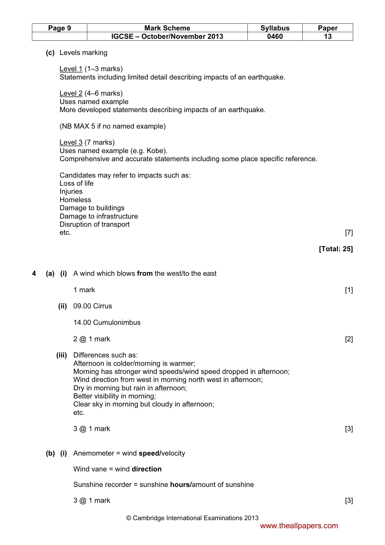 Mark scheme, page 9 of 14