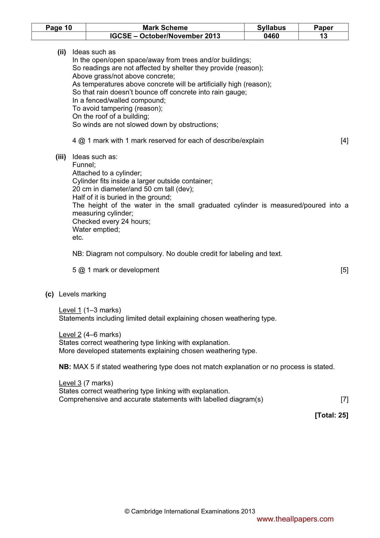 Mark scheme, page 10 of 14