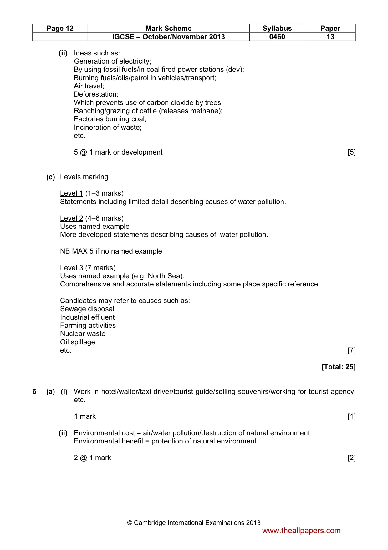 Mark scheme, page 12 of 14