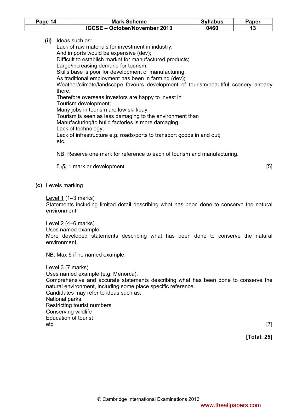 Mark scheme, page 14 of 14