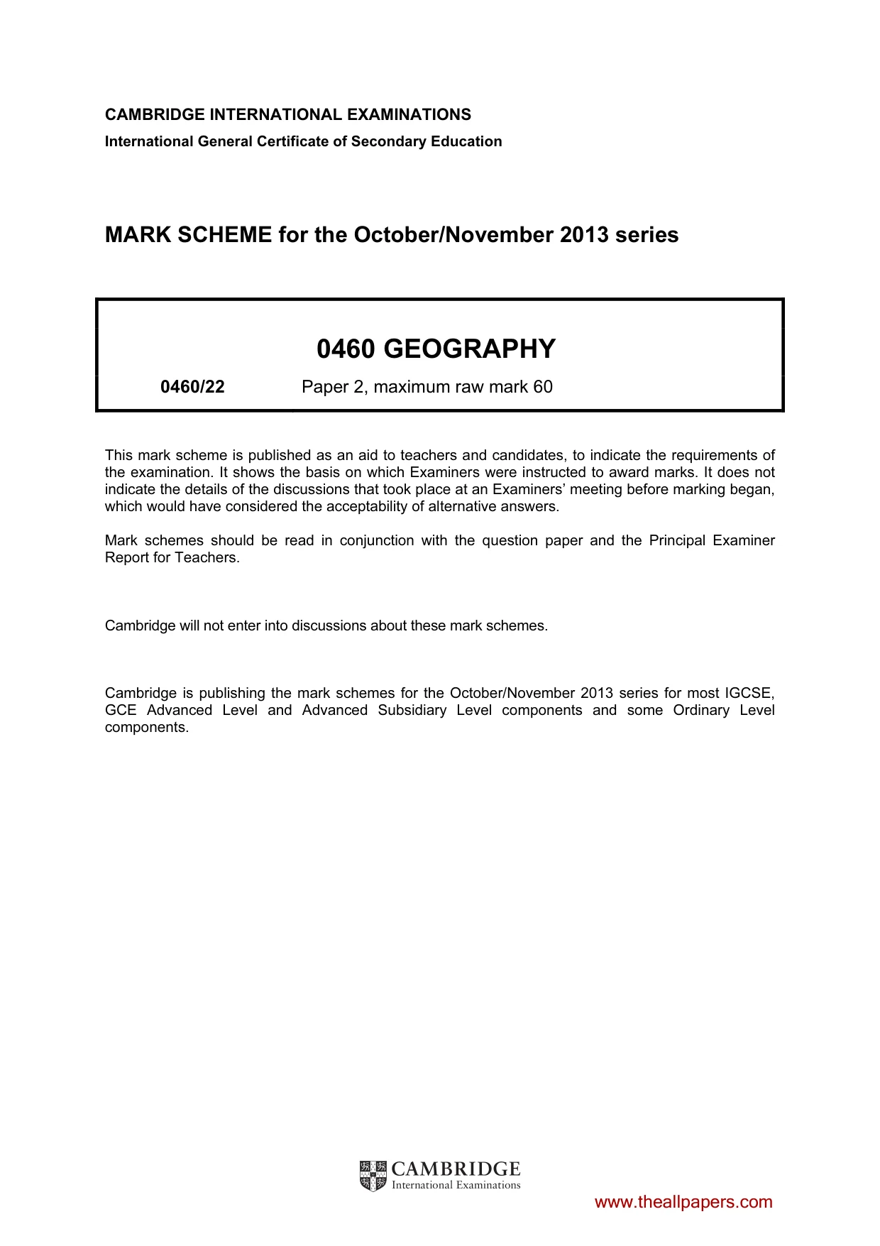 Mark scheme, page 1 of 6