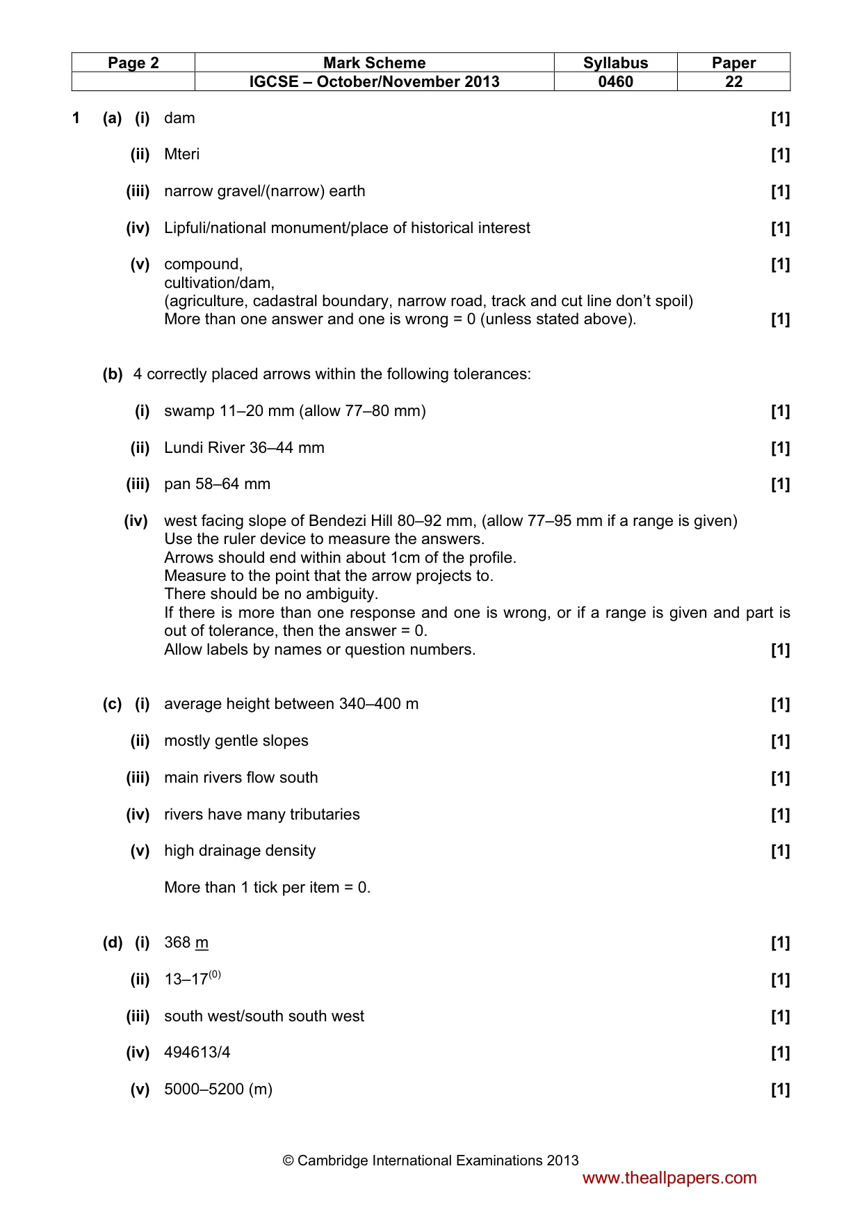 Mark scheme, page 2 of 6