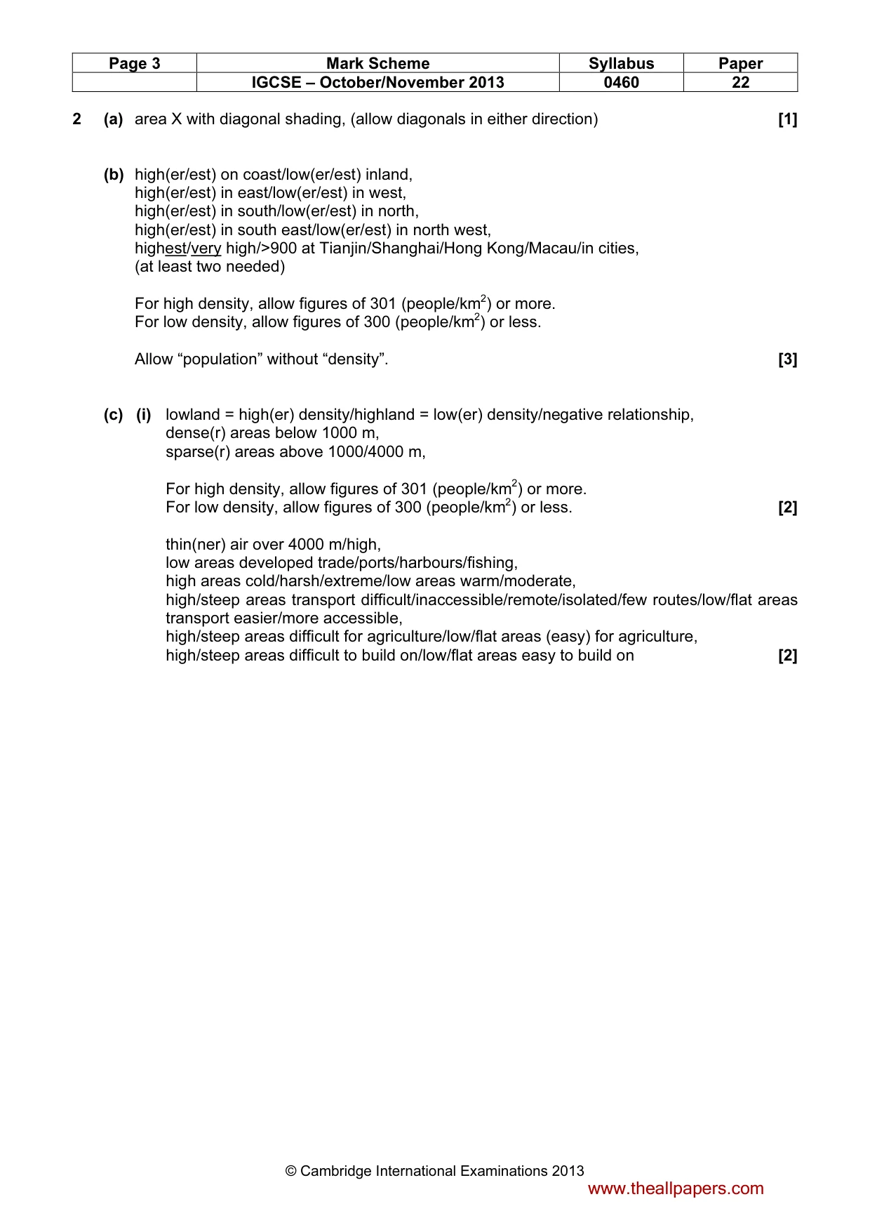Mark scheme, page 3 of 6
