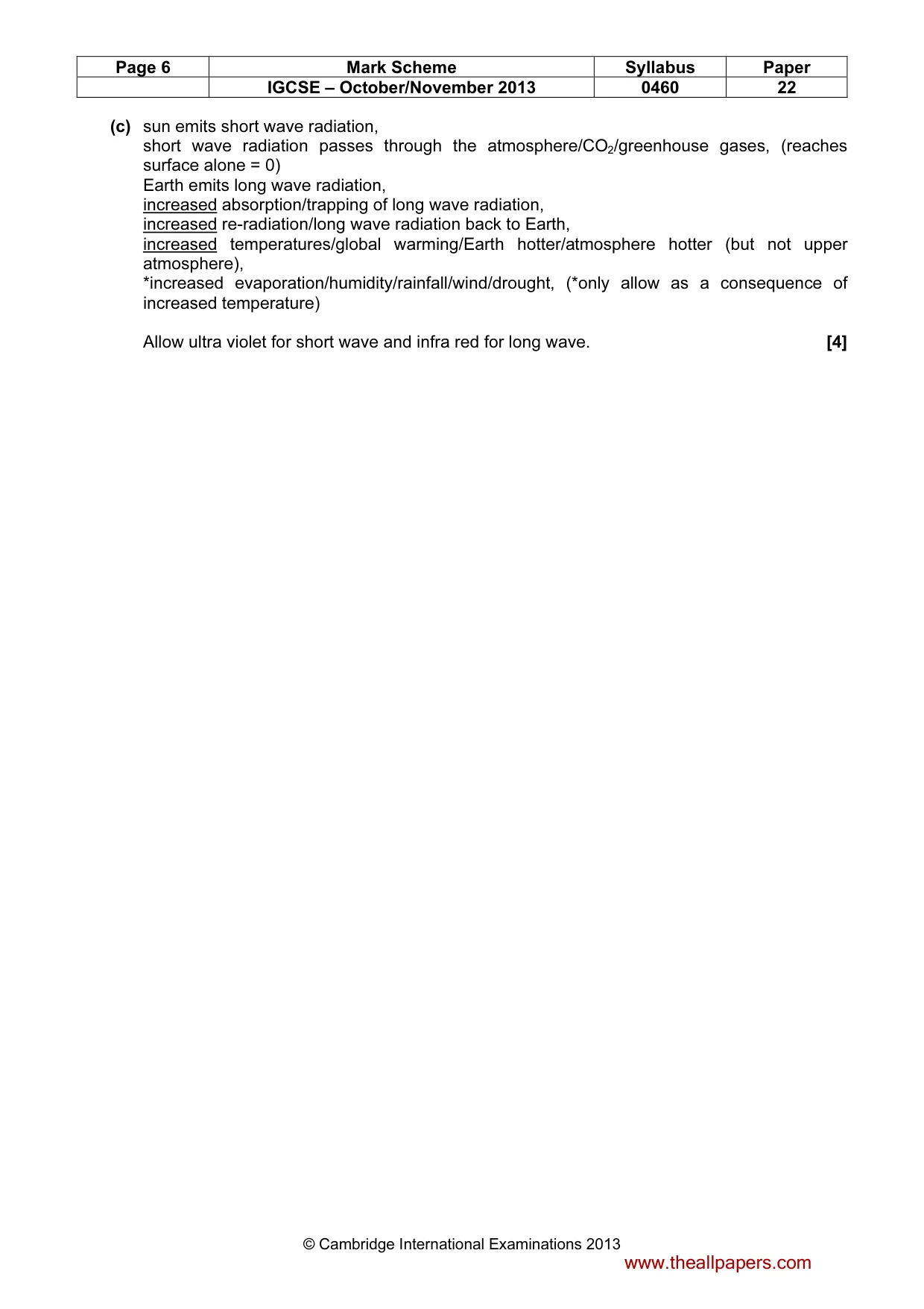 Mark scheme, page 6 of 6