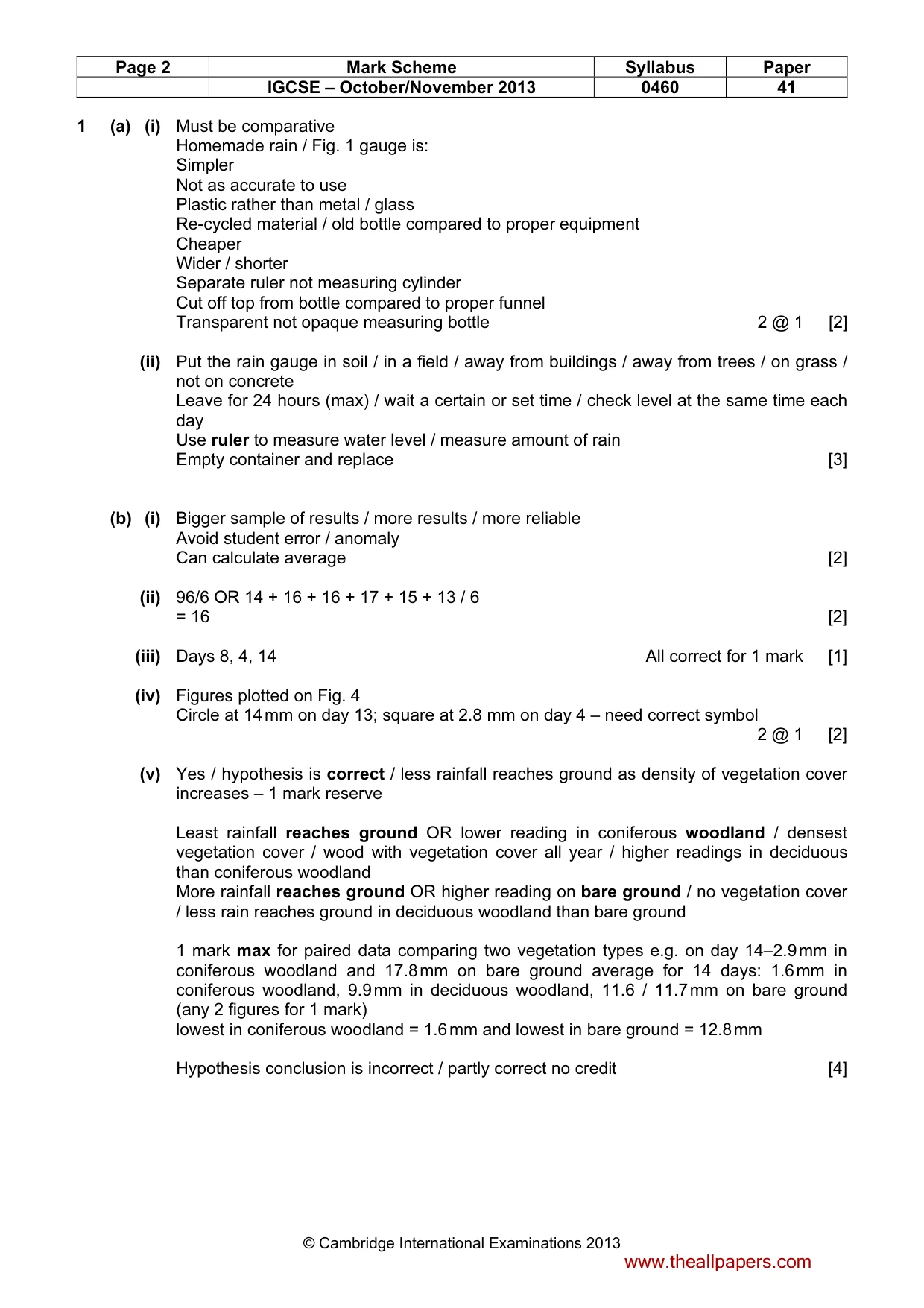 Mark scheme, page 2 of 6