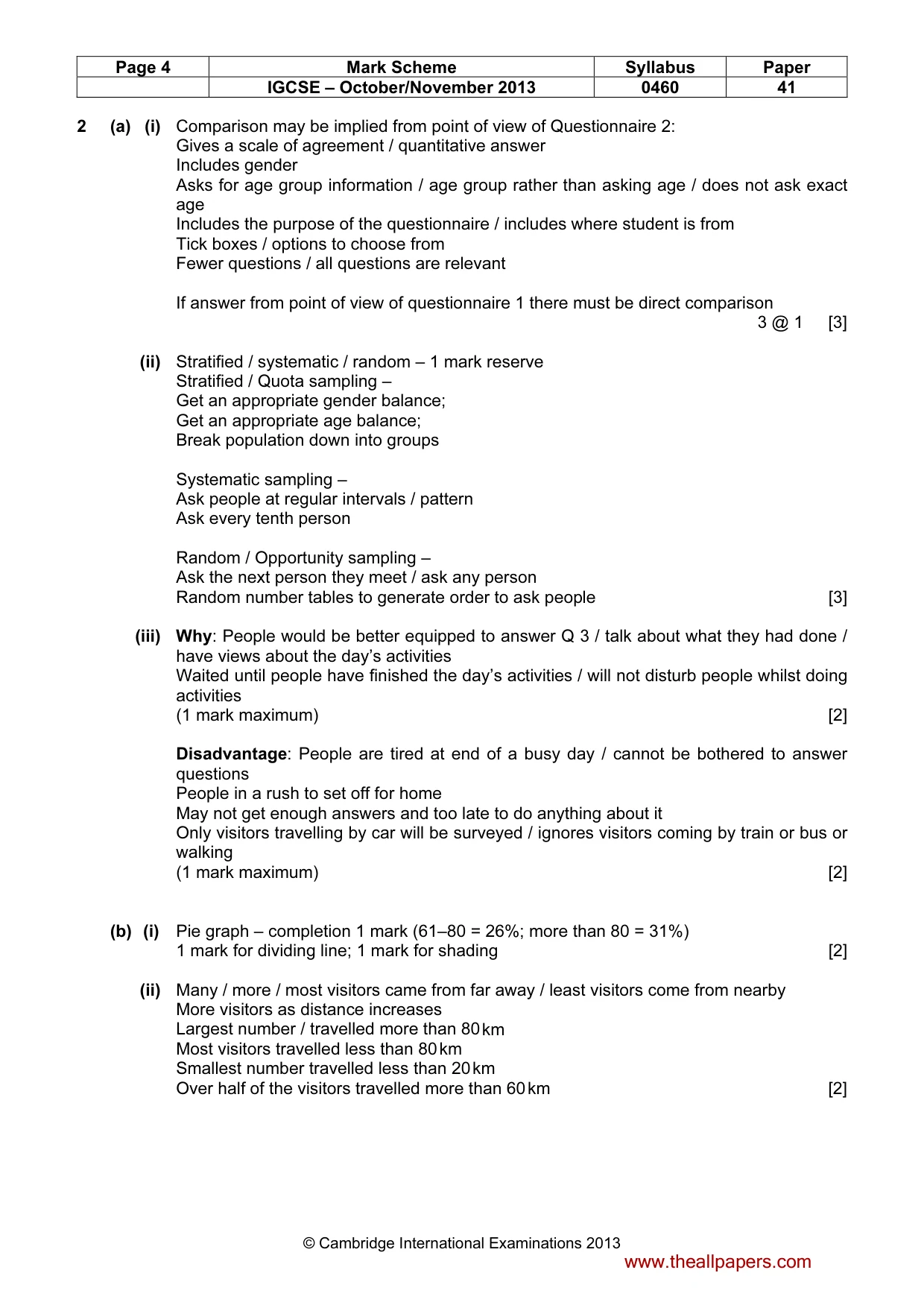 Mark scheme, page 4 of 6