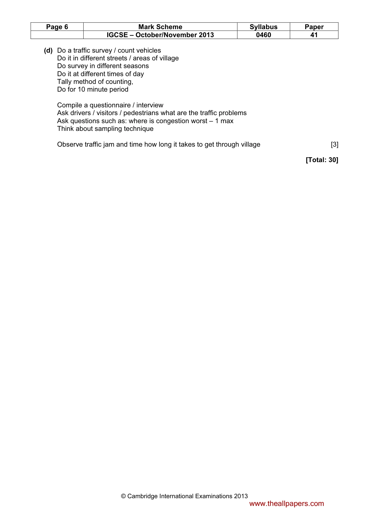 Mark scheme, page 6 of 6