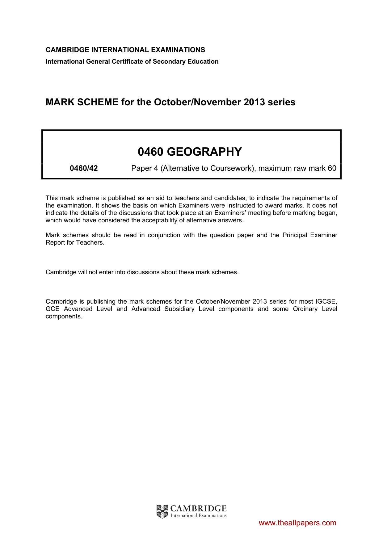 Mark scheme, page 1 of 5