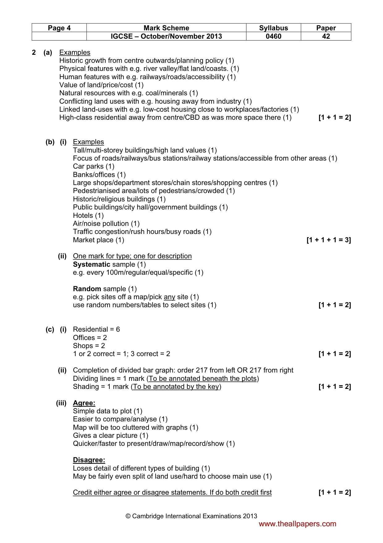 Mark scheme, page 4 of 5
