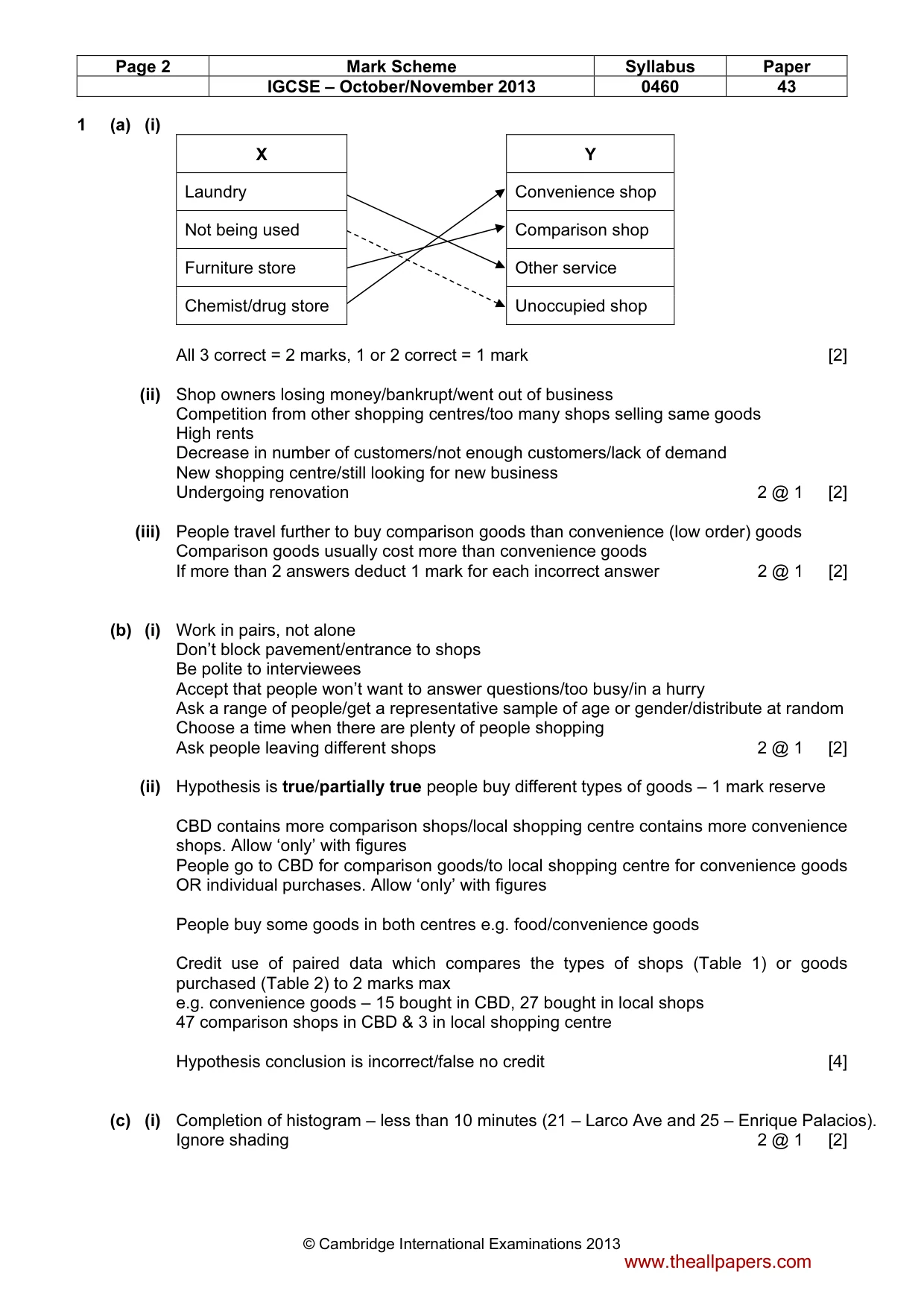 Mark scheme, page 2 of 5