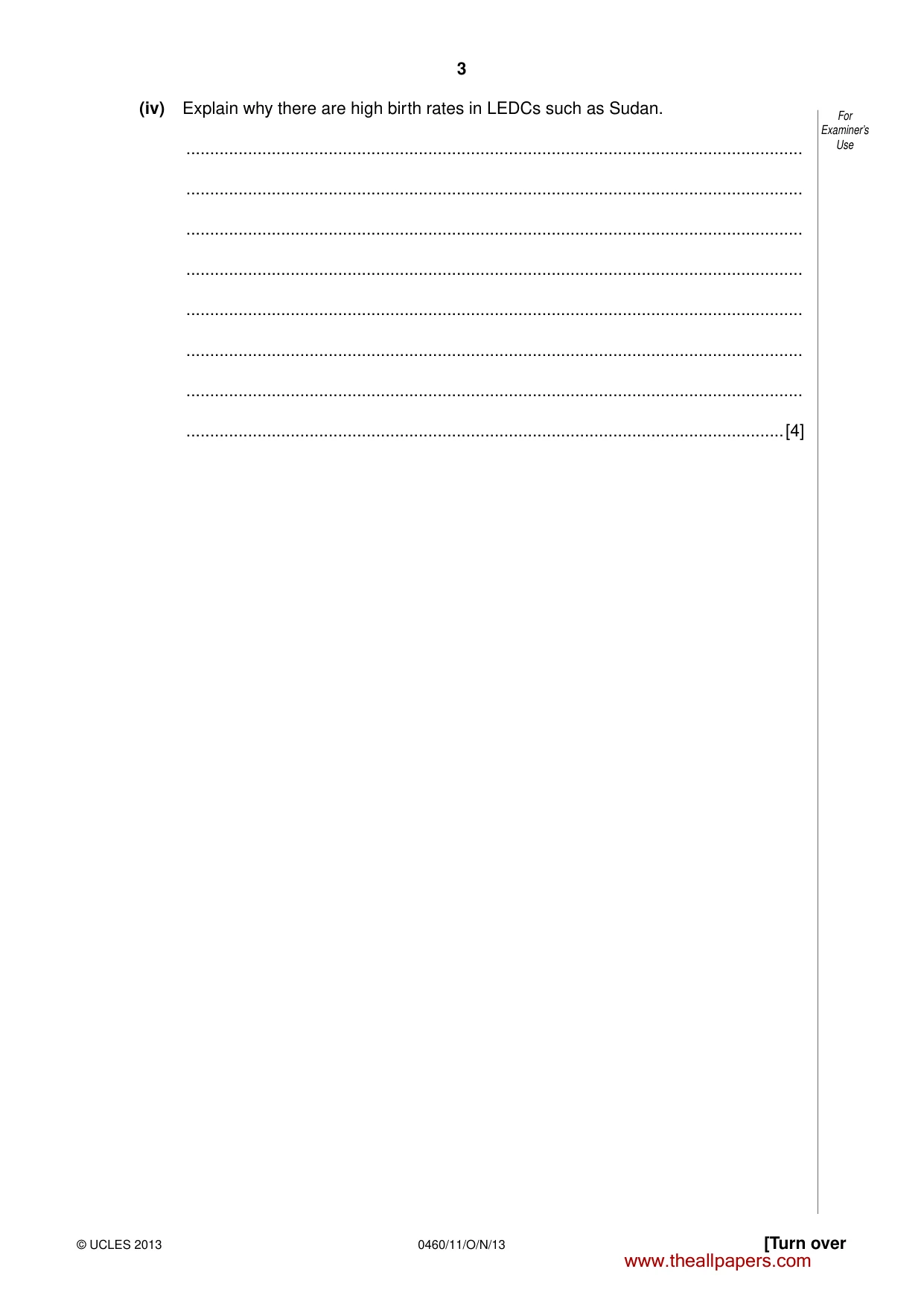 Cambridge IGCSE Geography 0460 2013 Oct/Nov Paper 1 · Variant 1 question paper, page 3 of 28