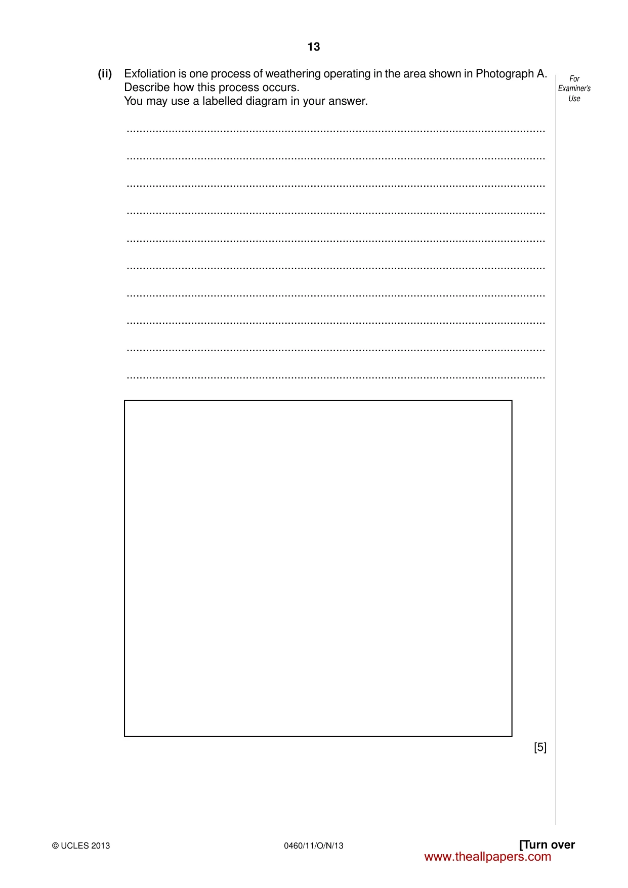 Cambridge IGCSE Geography 0460 2013 Oct/Nov Paper 1 · Variant 1 question paper, page 13 of 28