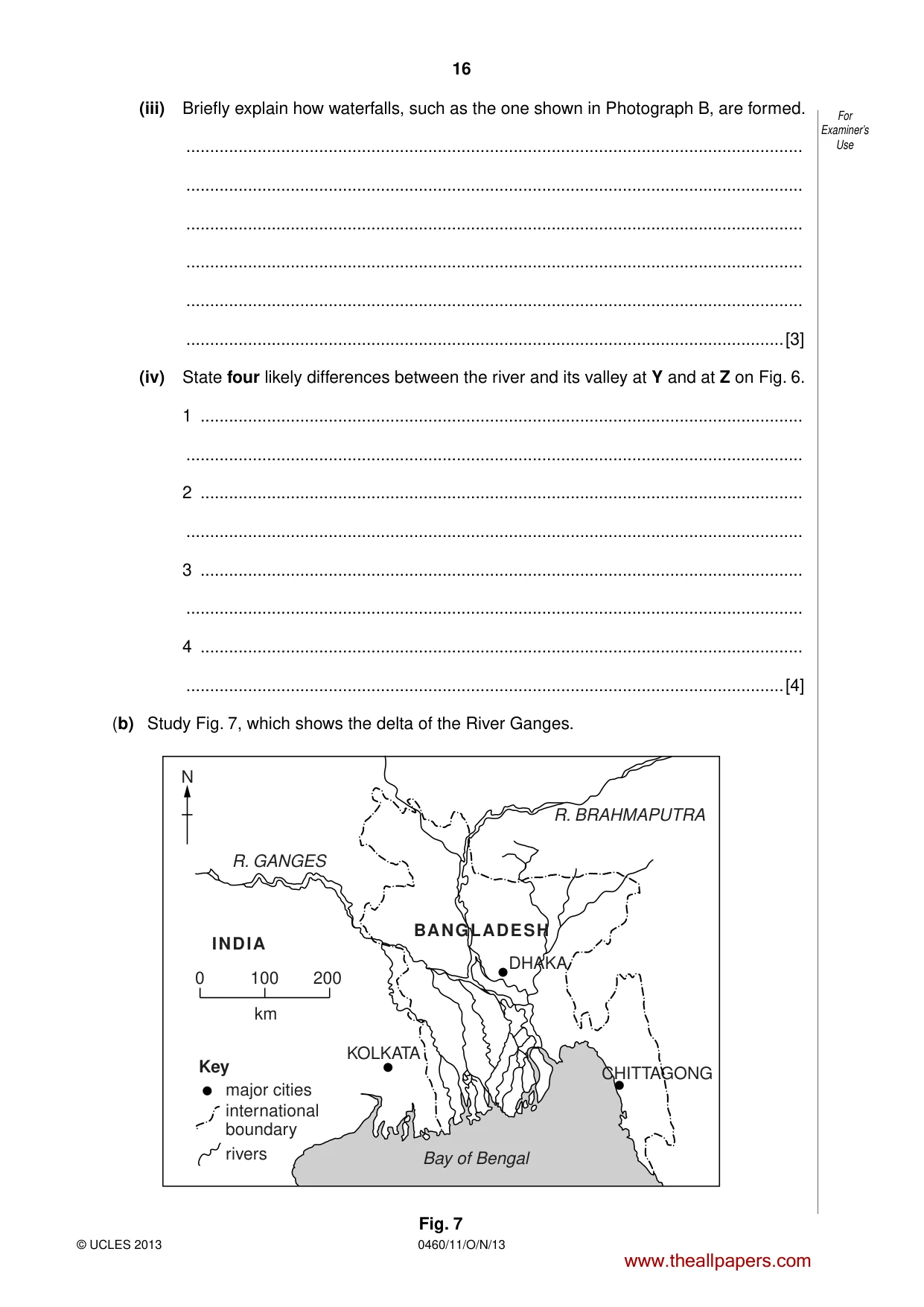 Cambridge IGCSE Geography 0460 2013 Oct/Nov Paper 1 · Variant 1 question paper, page 16 of 28