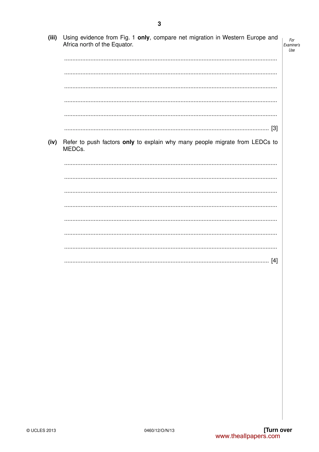 Cambridge IGCSE Geography 0460 2013 Oct/Nov Paper 1 · Variant 2 question paper, page 3 of 28
