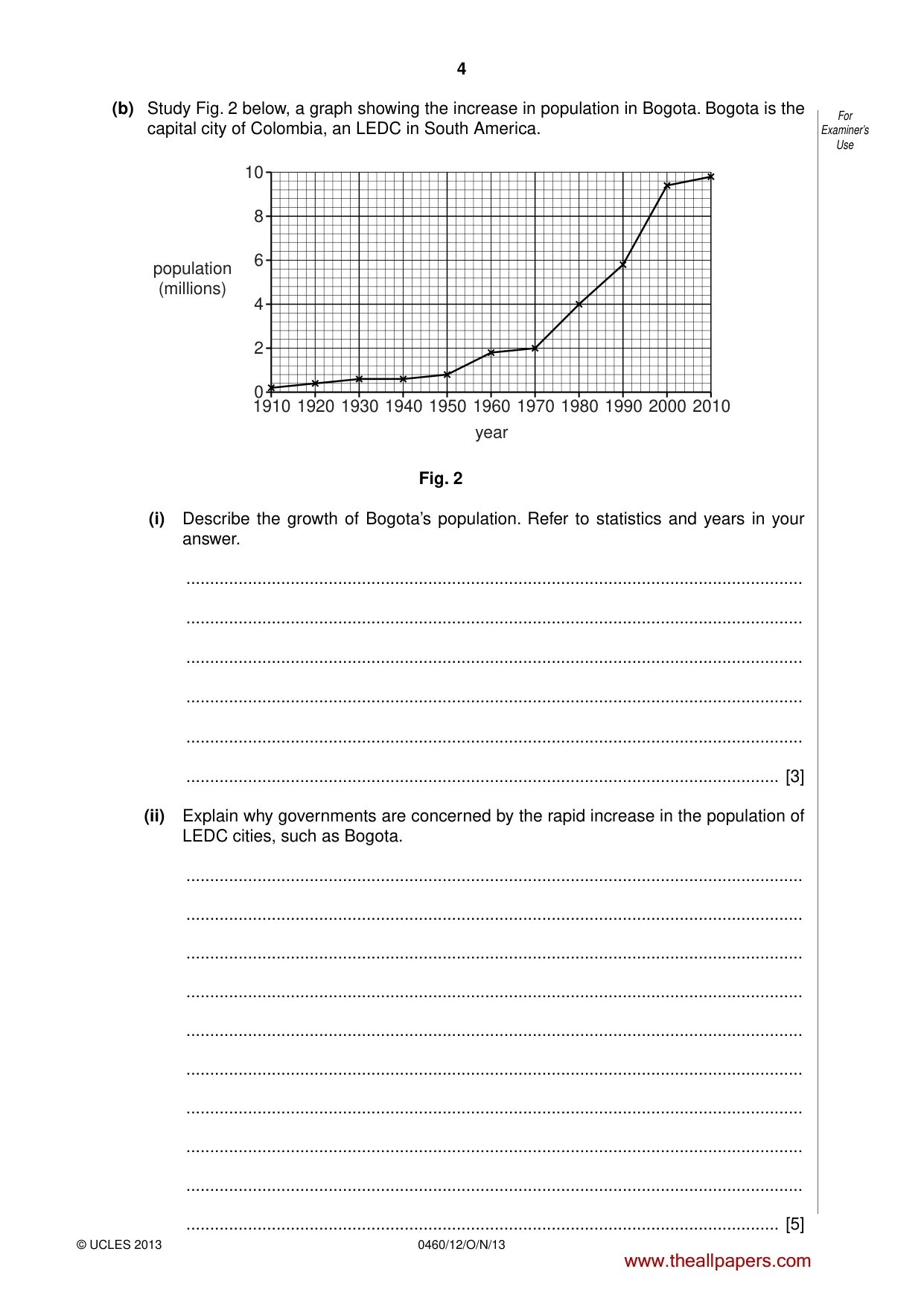 Cambridge IGCSE Geography 0460 2013 Oct/Nov Paper 1 · Variant 2 question paper, page 4 of 28