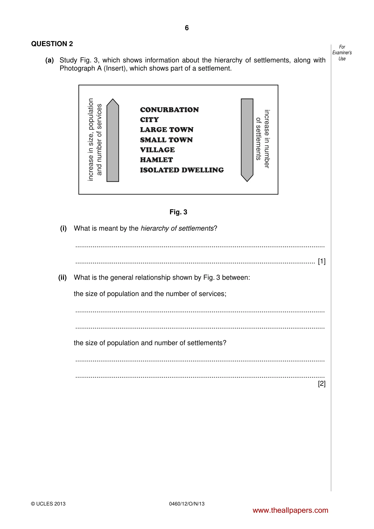 Cambridge IGCSE Geography 0460 2013 Oct/Nov Paper 1 · Variant 2 question paper, page 6 of 28