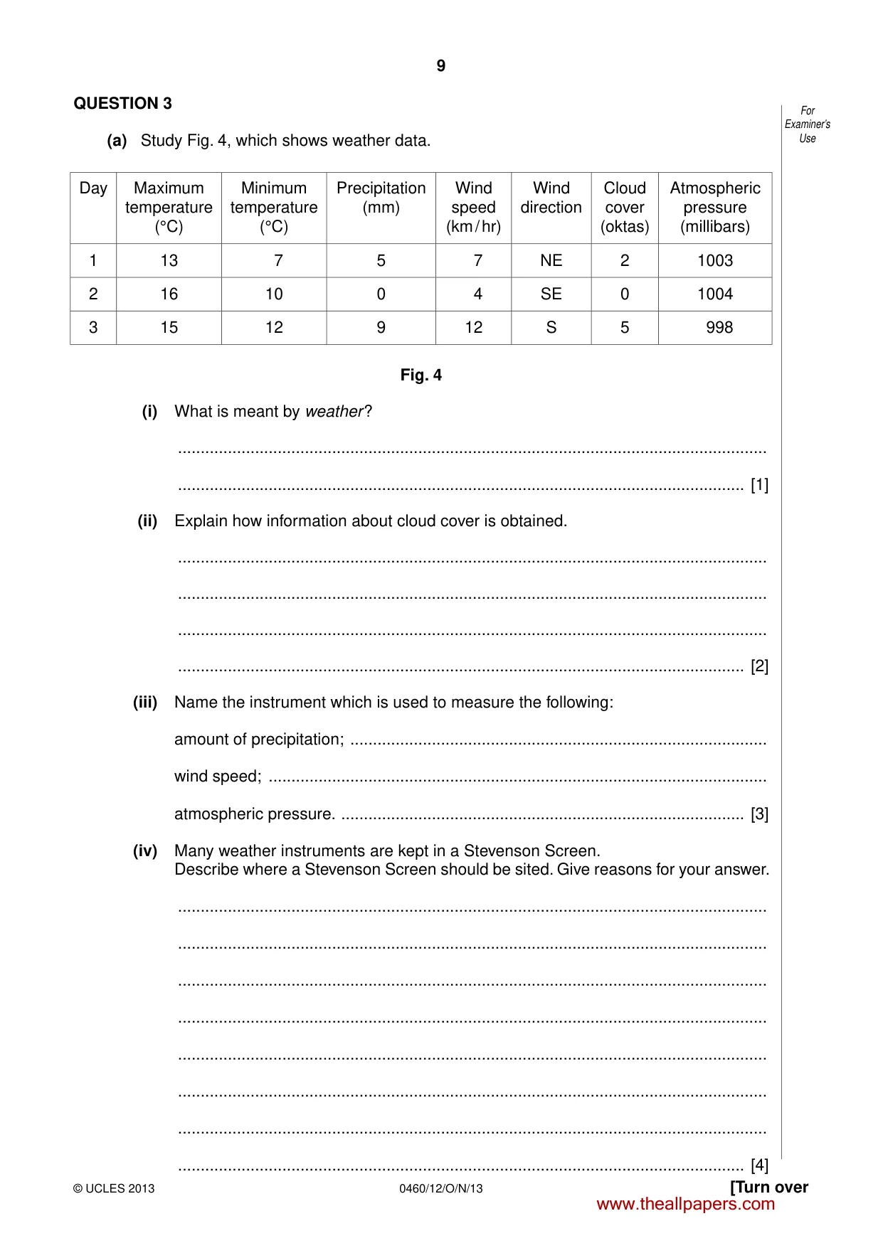 Cambridge IGCSE Geography 0460 2013 Oct/Nov Paper 1 · Variant 2 question paper, page 9 of 28