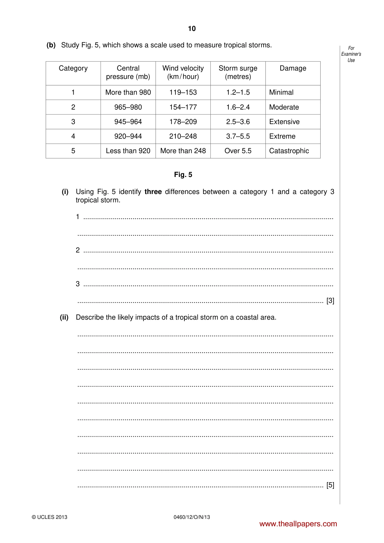 Cambridge IGCSE Geography 0460 2013 Oct/Nov Paper 1 · Variant 2 question paper, page 10 of 28