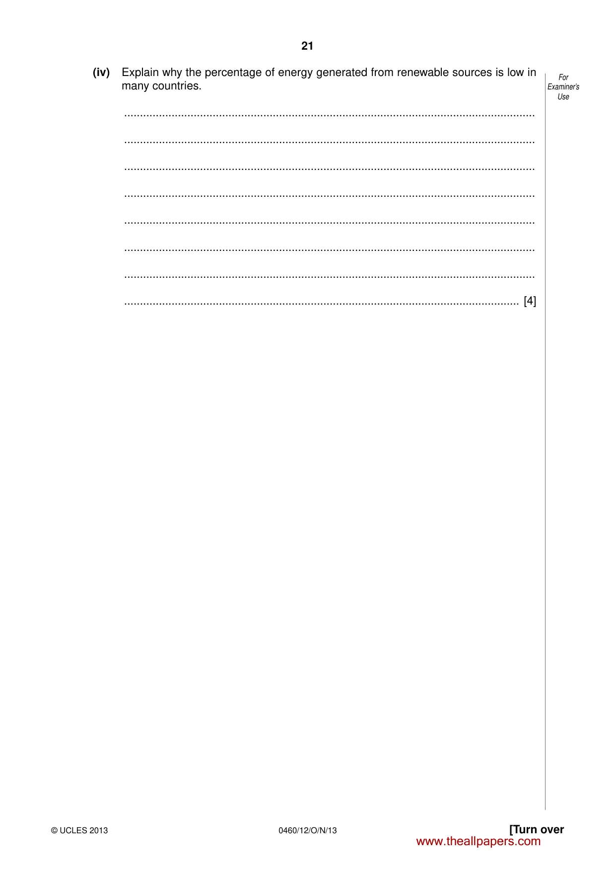 Cambridge IGCSE Geography 0460 2013 Oct/Nov Paper 1 · Variant 2 question paper, page 21 of 28