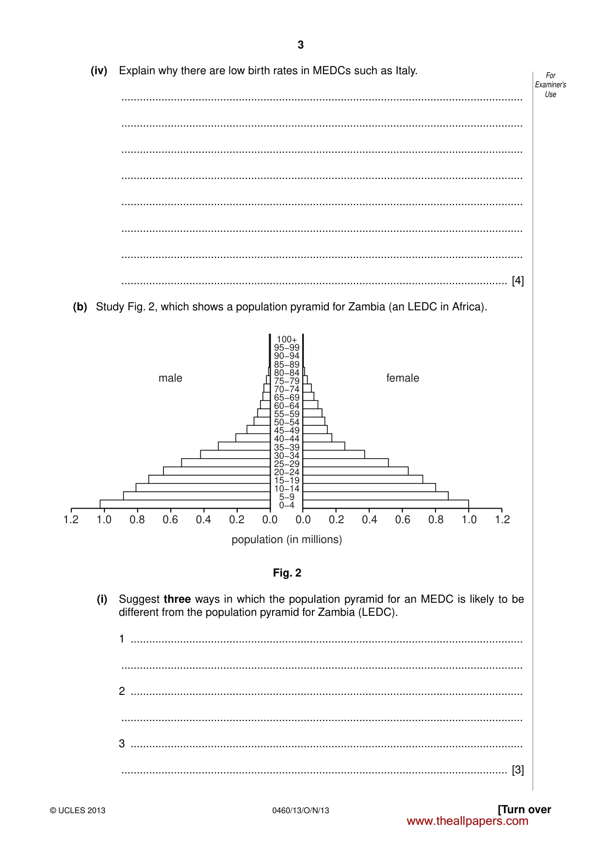 Cambridge IGCSE Geography 0460 2013 Oct/Nov Paper 1 · Variant 3 question paper, page 3 of 28