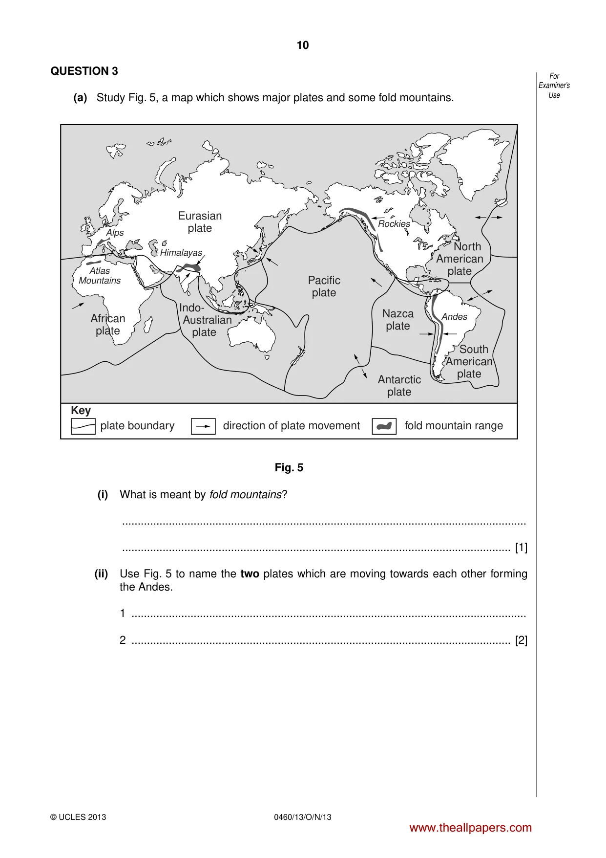 Cambridge IGCSE Geography 0460 2013 Oct/Nov Paper 1 · Variant 3 question paper, page 10 of 28
