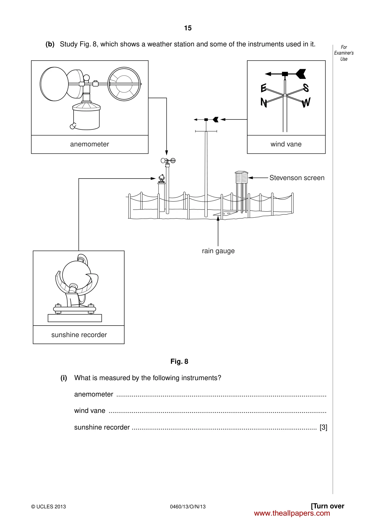 Cambridge IGCSE Geography 0460 2013 Oct/Nov Paper 1 · Variant 3 question paper, page 15 of 28