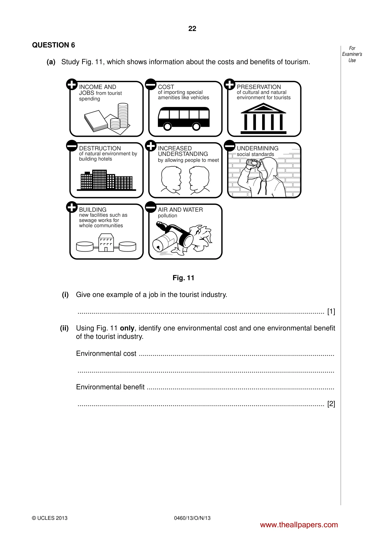 Cambridge IGCSE Geography 0460 2013 Oct/Nov Paper 1 · Variant 3 question paper, page 22 of 28