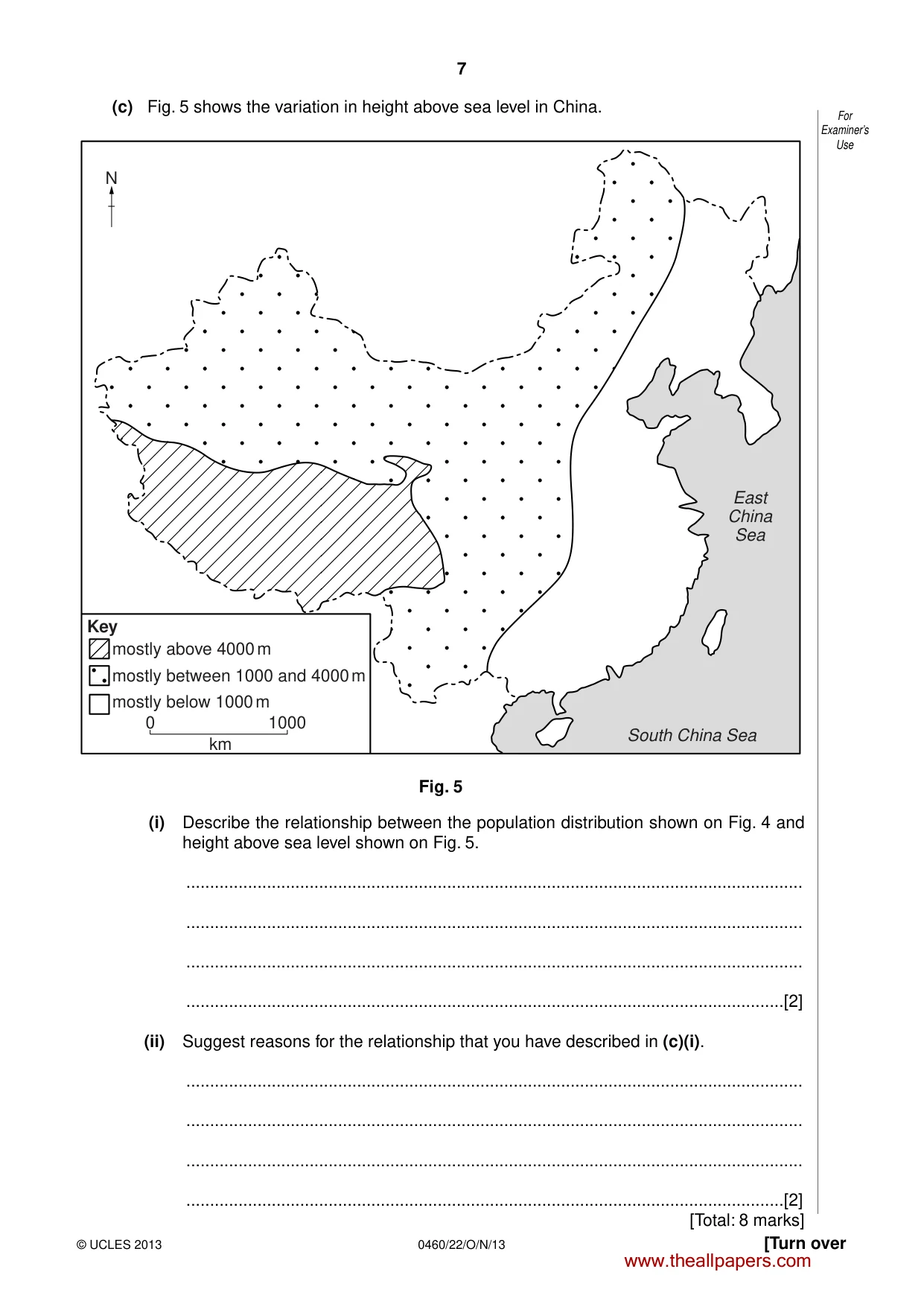 Cambridge IGCSE Geography 0460 2013 Oct/Nov Paper 2 · Variant 2 question paper, page 7 of 16