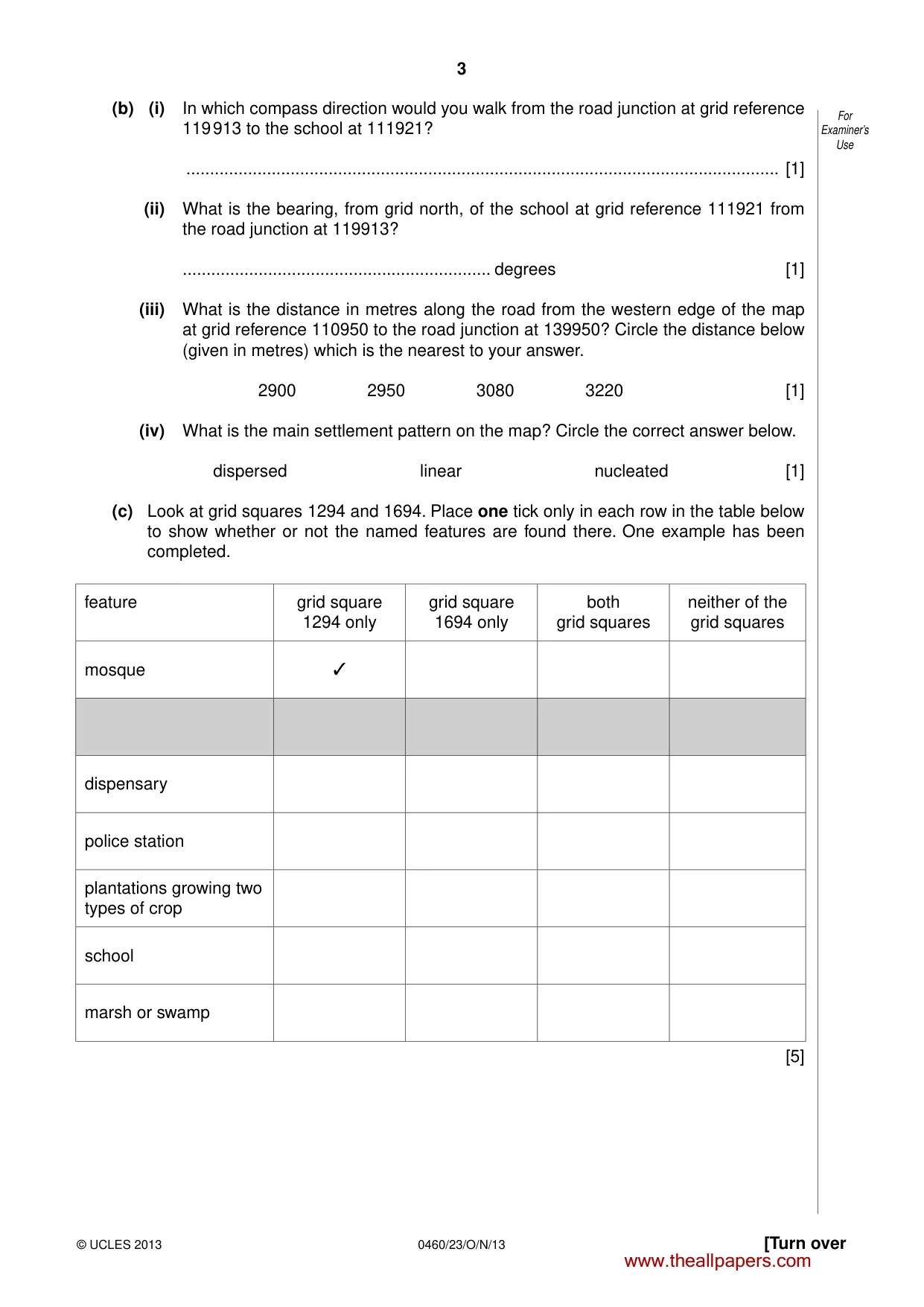 Cambridge IGCSE Geography 0460 2013 Oct/Nov Paper 2 · Variant 3 question paper, page 3 of 16