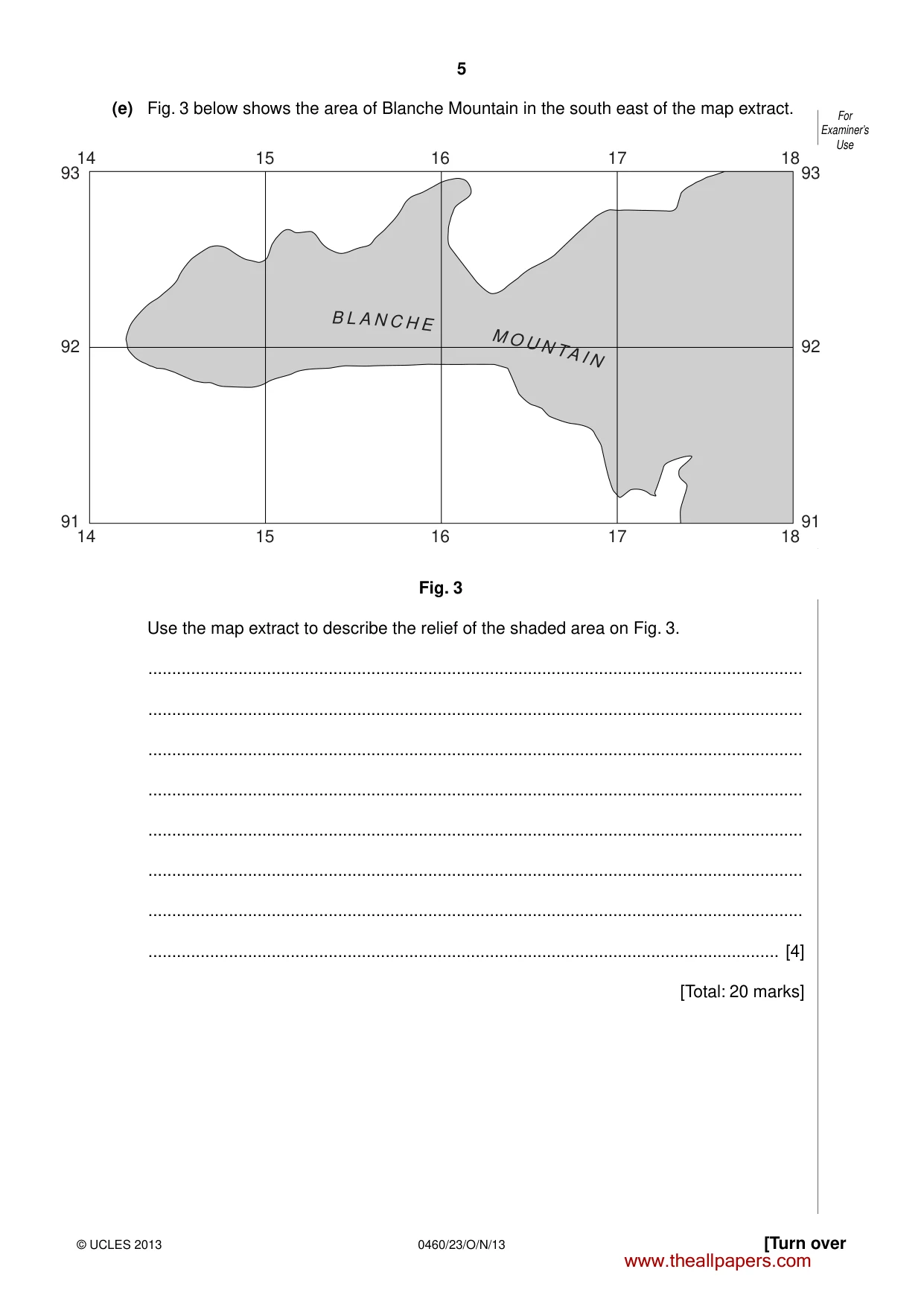 Cambridge IGCSE Geography 0460 2013 Oct/Nov Paper 2 · Variant 3 question paper, page 5 of 16