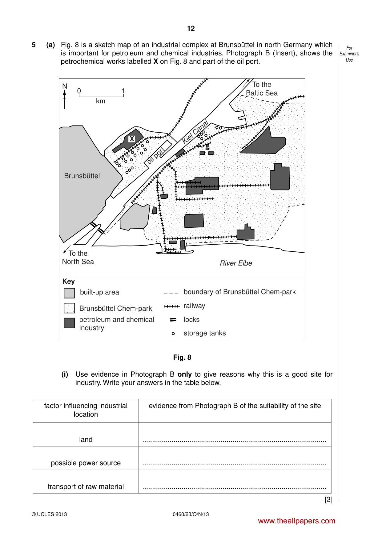 Cambridge IGCSE Geography 0460 2013 Oct/Nov Paper 2 · Variant 3 question paper, page 12 of 16