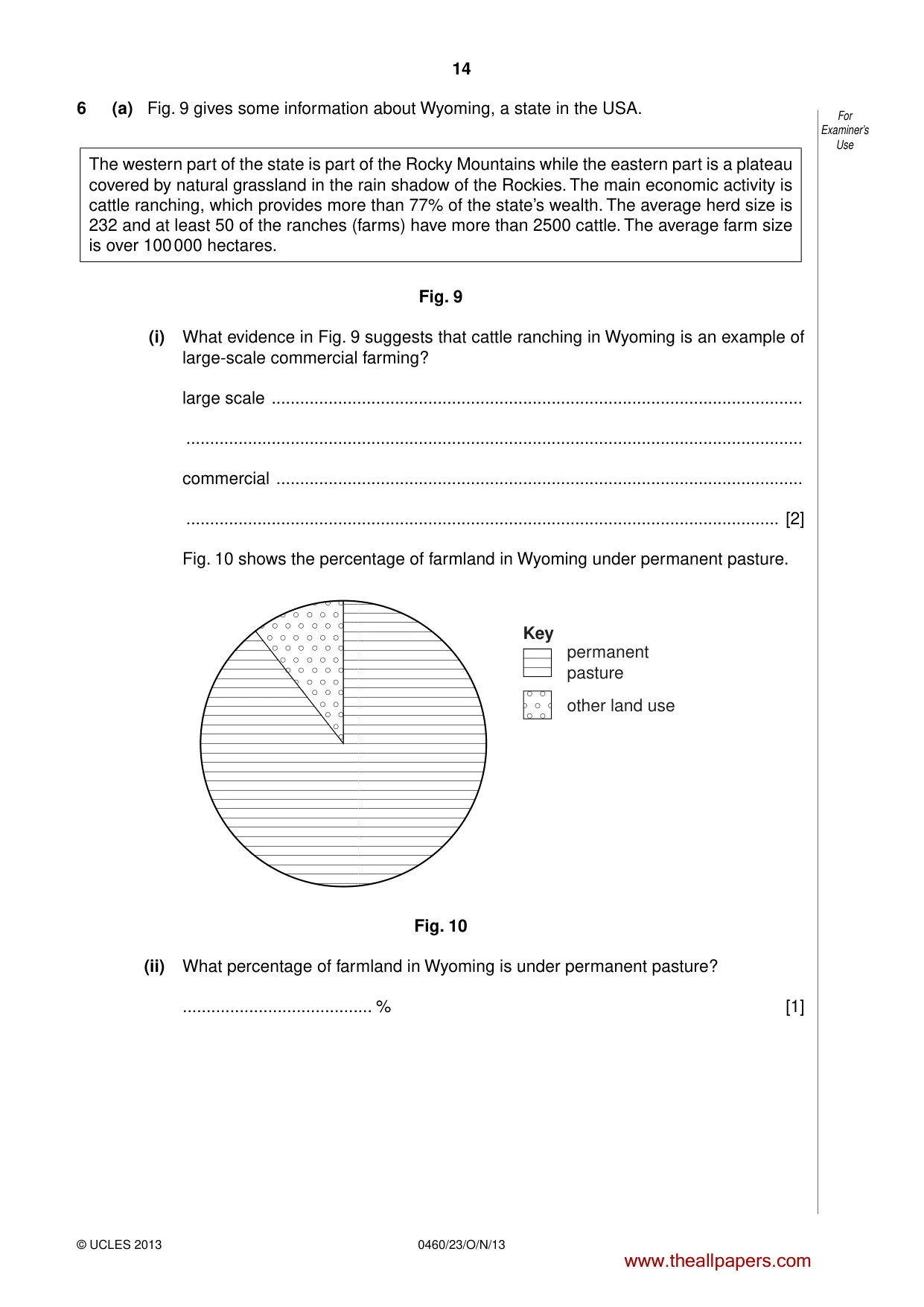 Cambridge IGCSE Geography 0460 2013 Oct/Nov Paper 2 · Variant 3 question paper, page 14 of 16