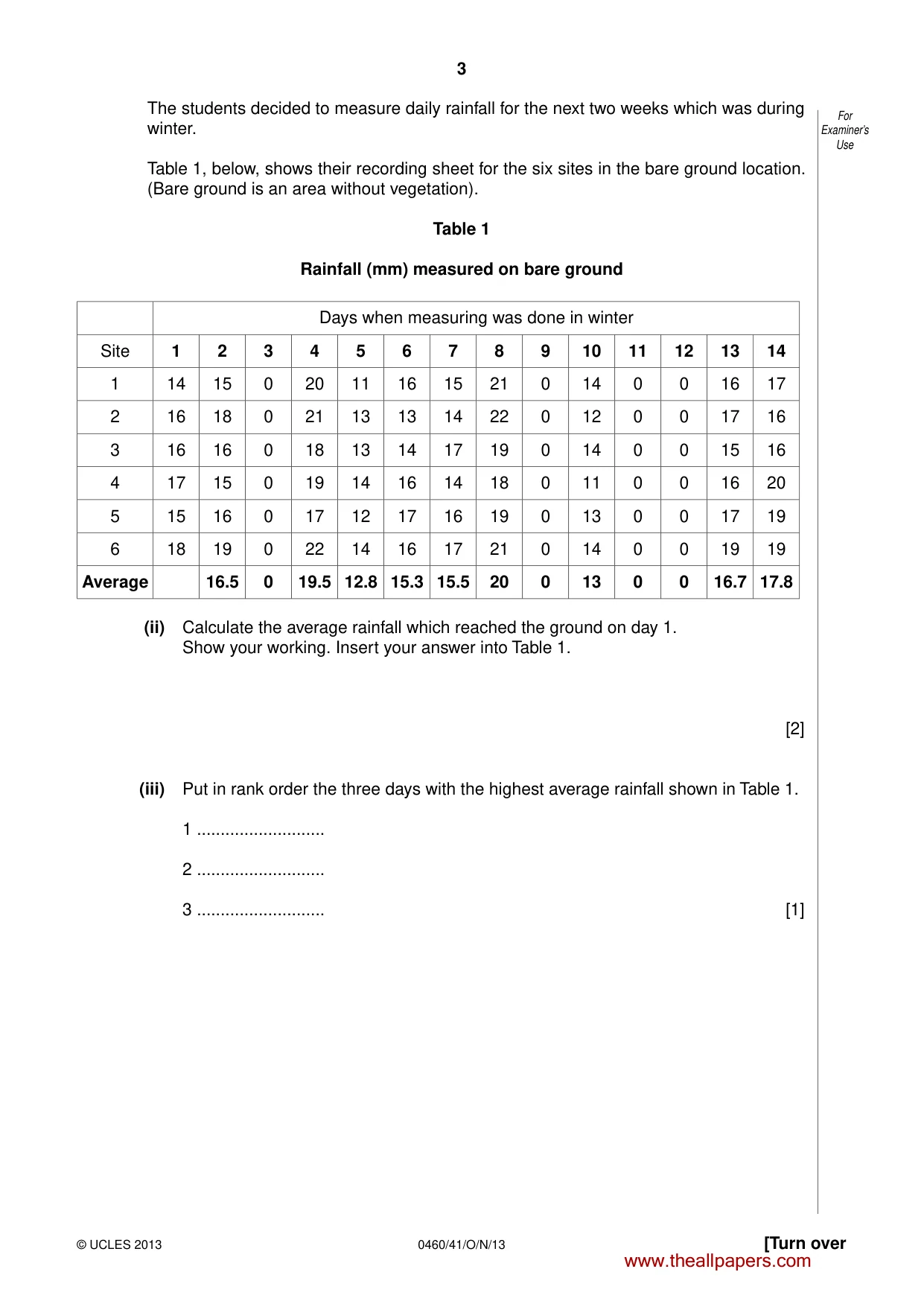 Cambridge IGCSE Geography 0460 2013 Oct/Nov Paper 4 · Variant 1 question paper, page 3 of 16