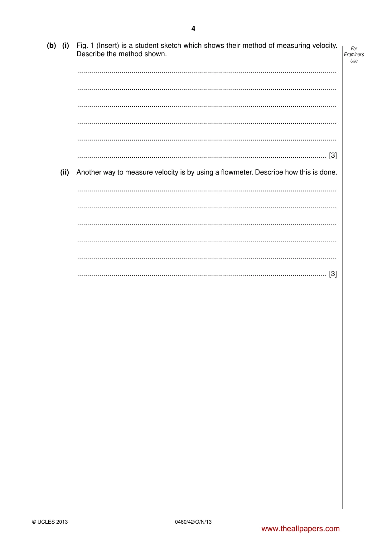 Cambridge IGCSE Geography 0460 2013 Oct/Nov Paper 4 · Variant 2 question paper, page 4 of 16
