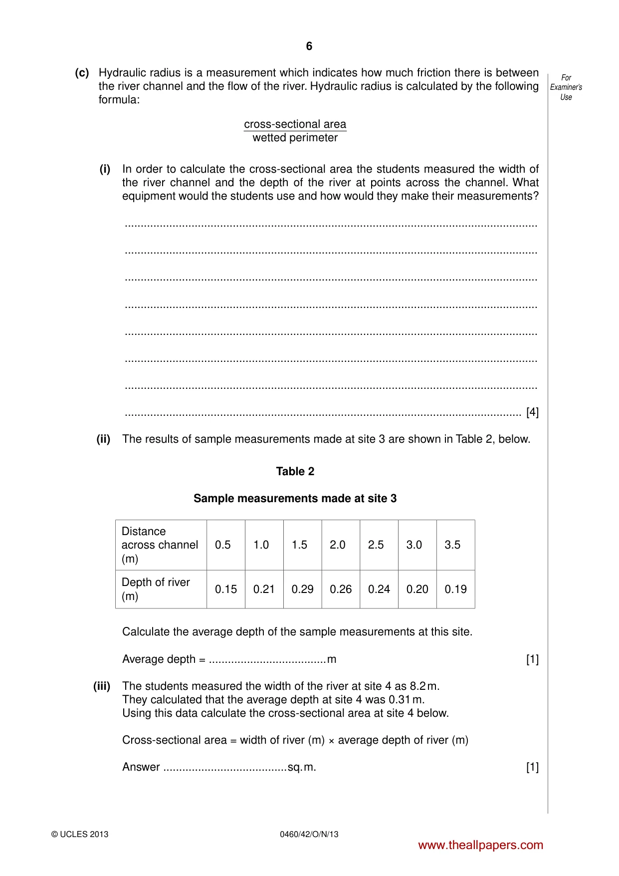Cambridge IGCSE Geography 0460 2013 Oct/Nov Paper 4 · Variant 2 question paper, page 6 of 16