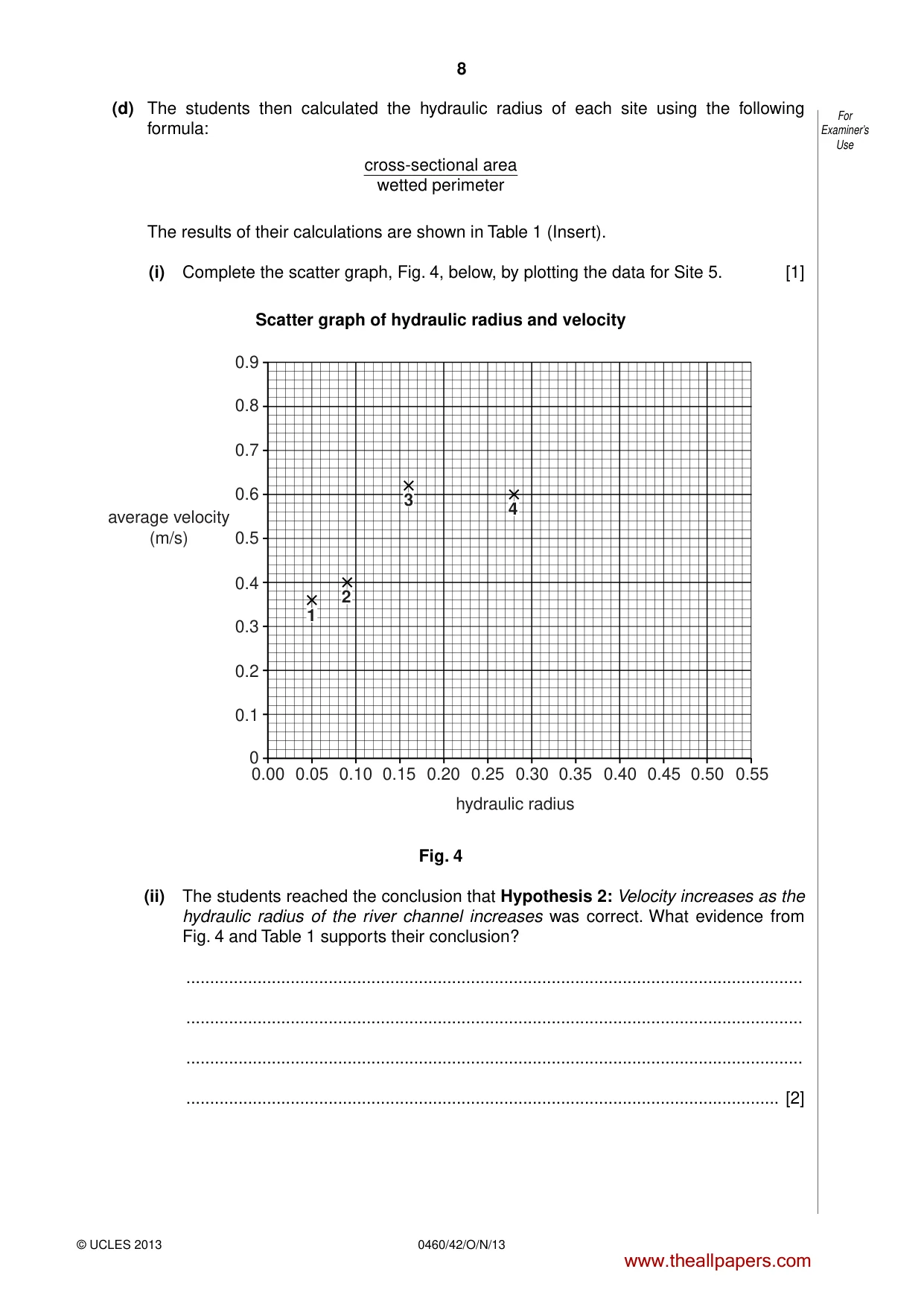 Cambridge IGCSE Geography 0460 2013 Oct/Nov Paper 4 · Variant 2 question paper, page 8 of 16