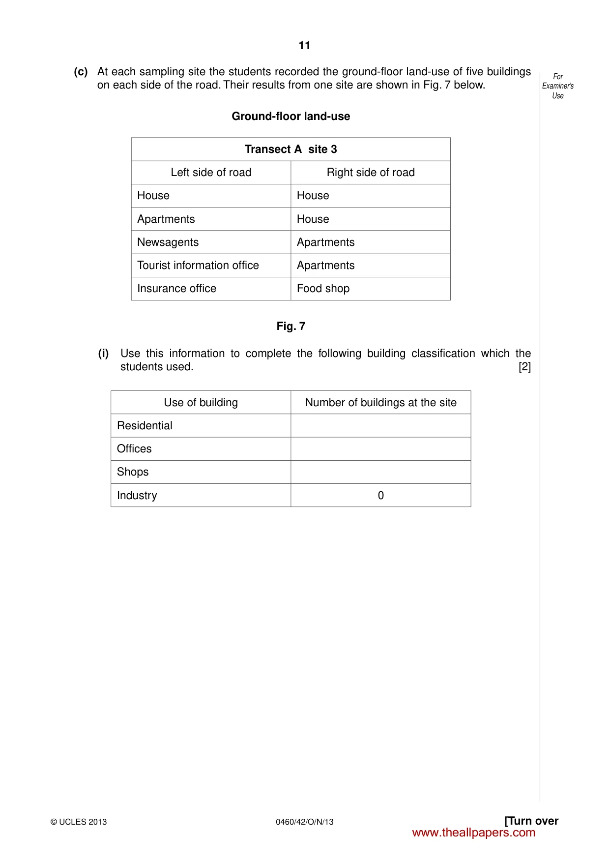 Cambridge IGCSE Geography 0460 2013 Oct/Nov Paper 4 · Variant 2 question paper, page 11 of 16