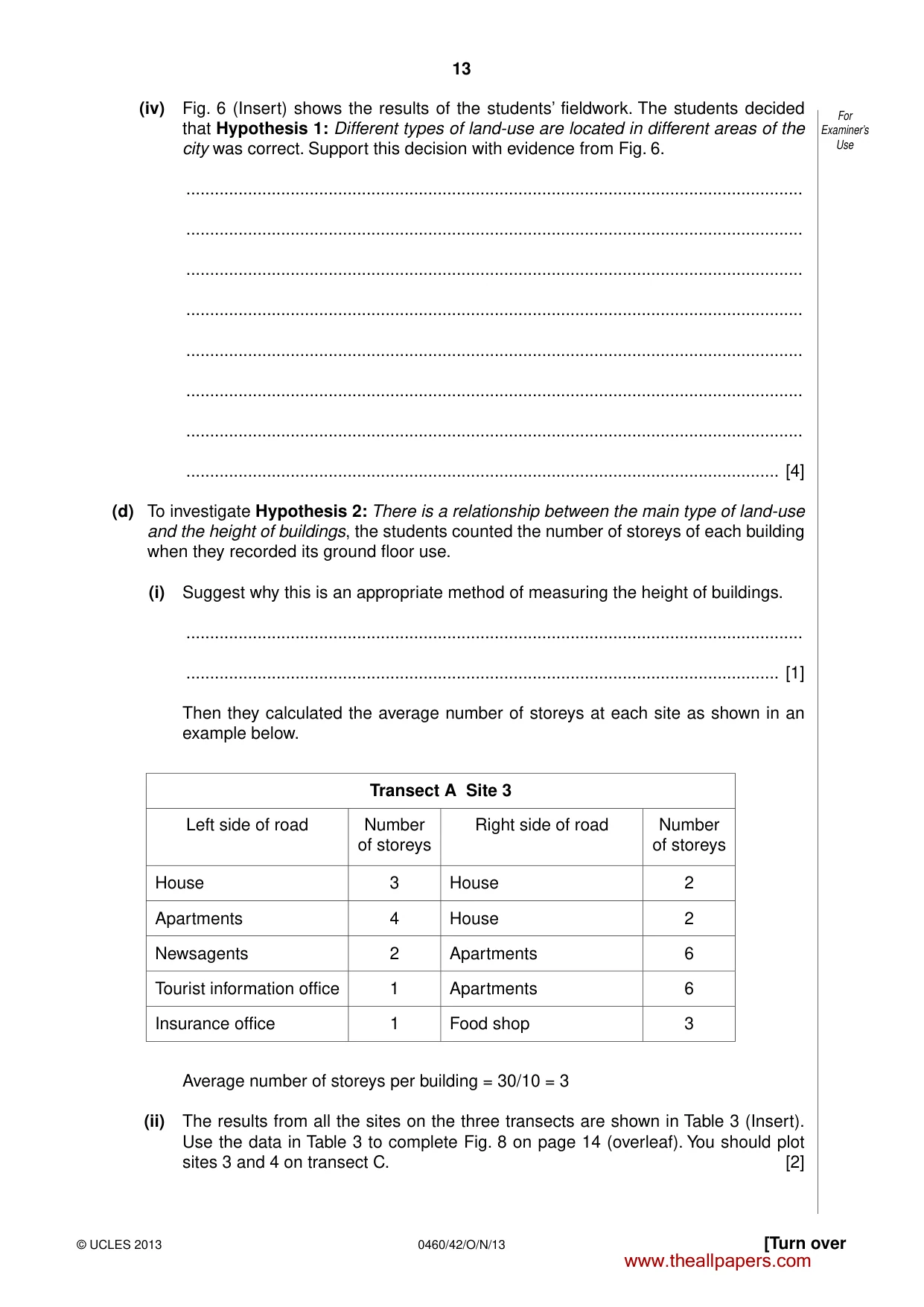 Cambridge IGCSE Geography 0460 2013 Oct/Nov Paper 4 · Variant 2 question paper, page 13 of 16