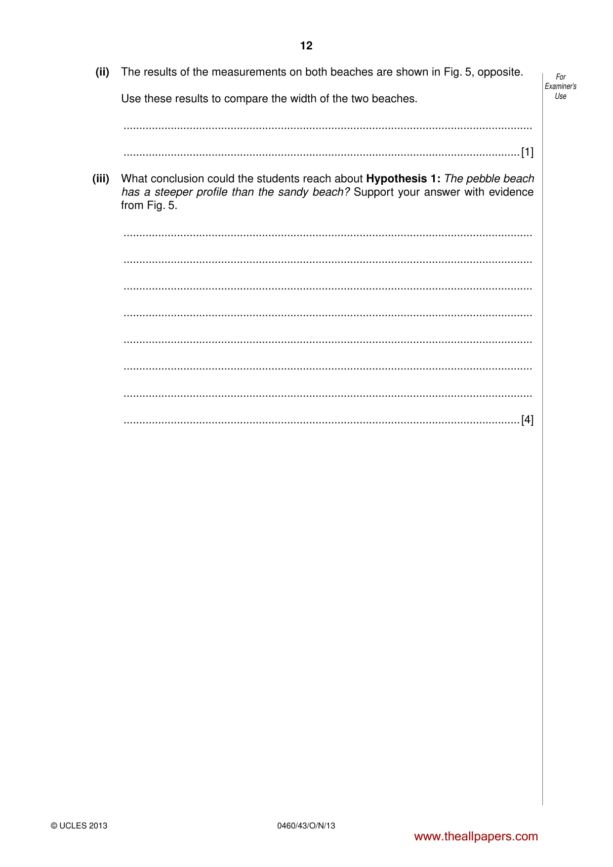Cambridge IGCSE Geography 0460 2013 Oct/Nov Paper 4 · Variant 3 question paper, page 12 of 20