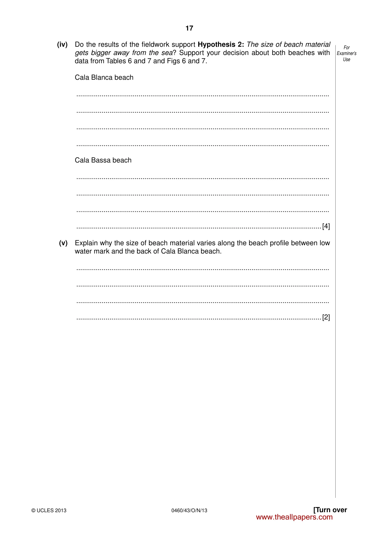 Cambridge IGCSE Geography 0460 2013 Oct/Nov Paper 4 · Variant 3 question paper, page 17 of 20