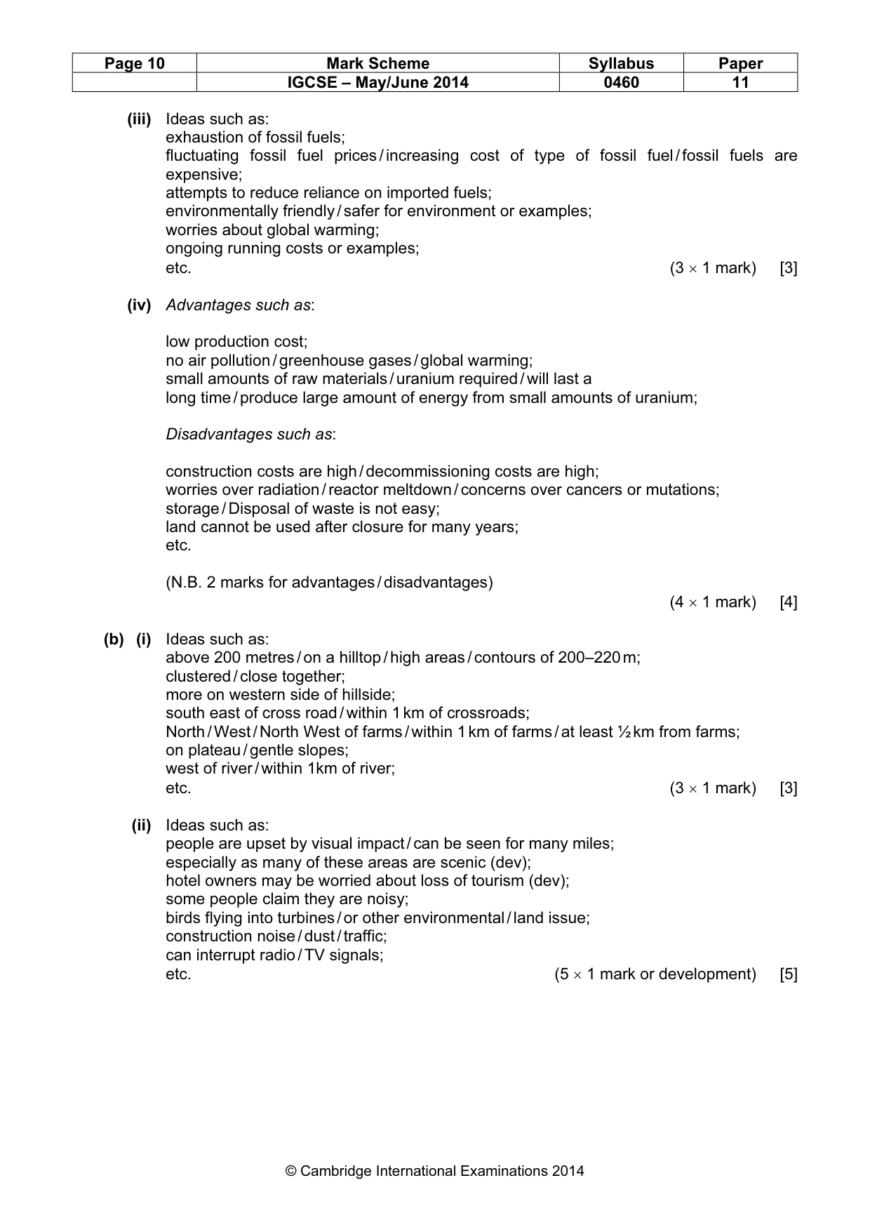 Mark scheme, page 10 of 13