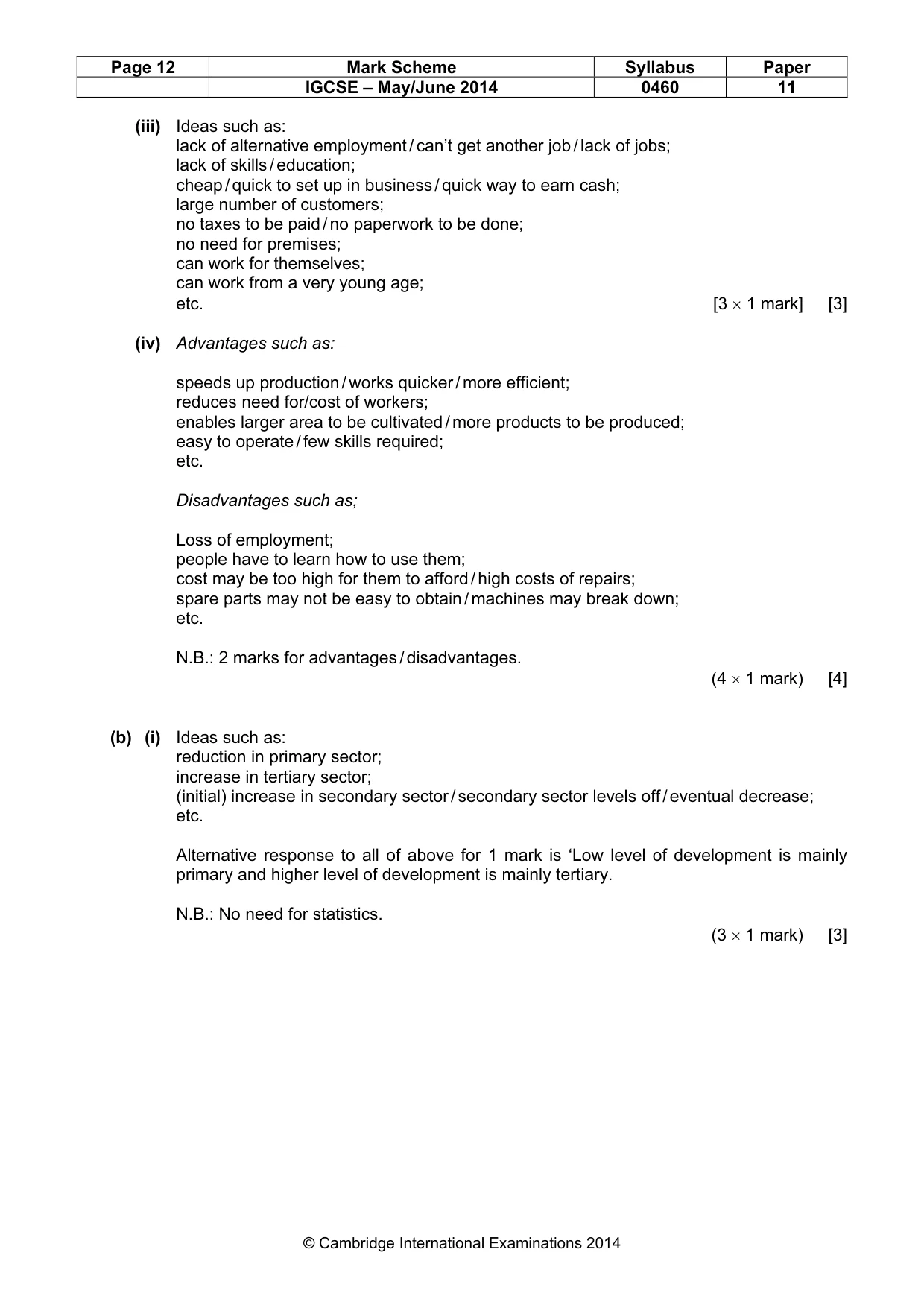 Mark scheme, page 12 of 13
