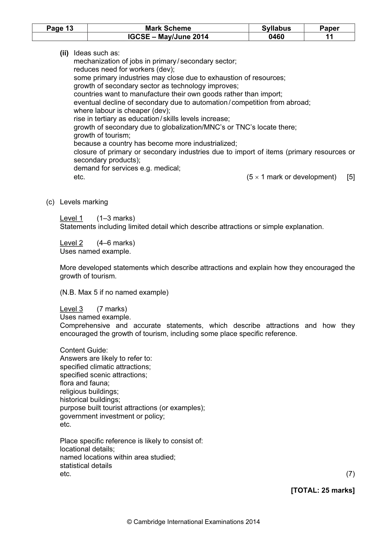Mark scheme, page 13 of 13